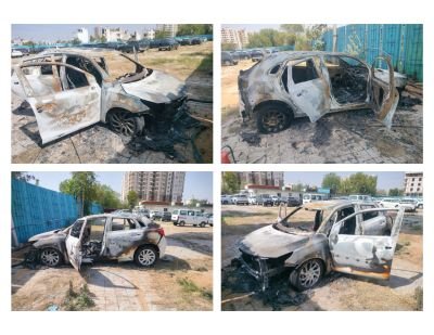 Damaged Maruti Baleno Zeta